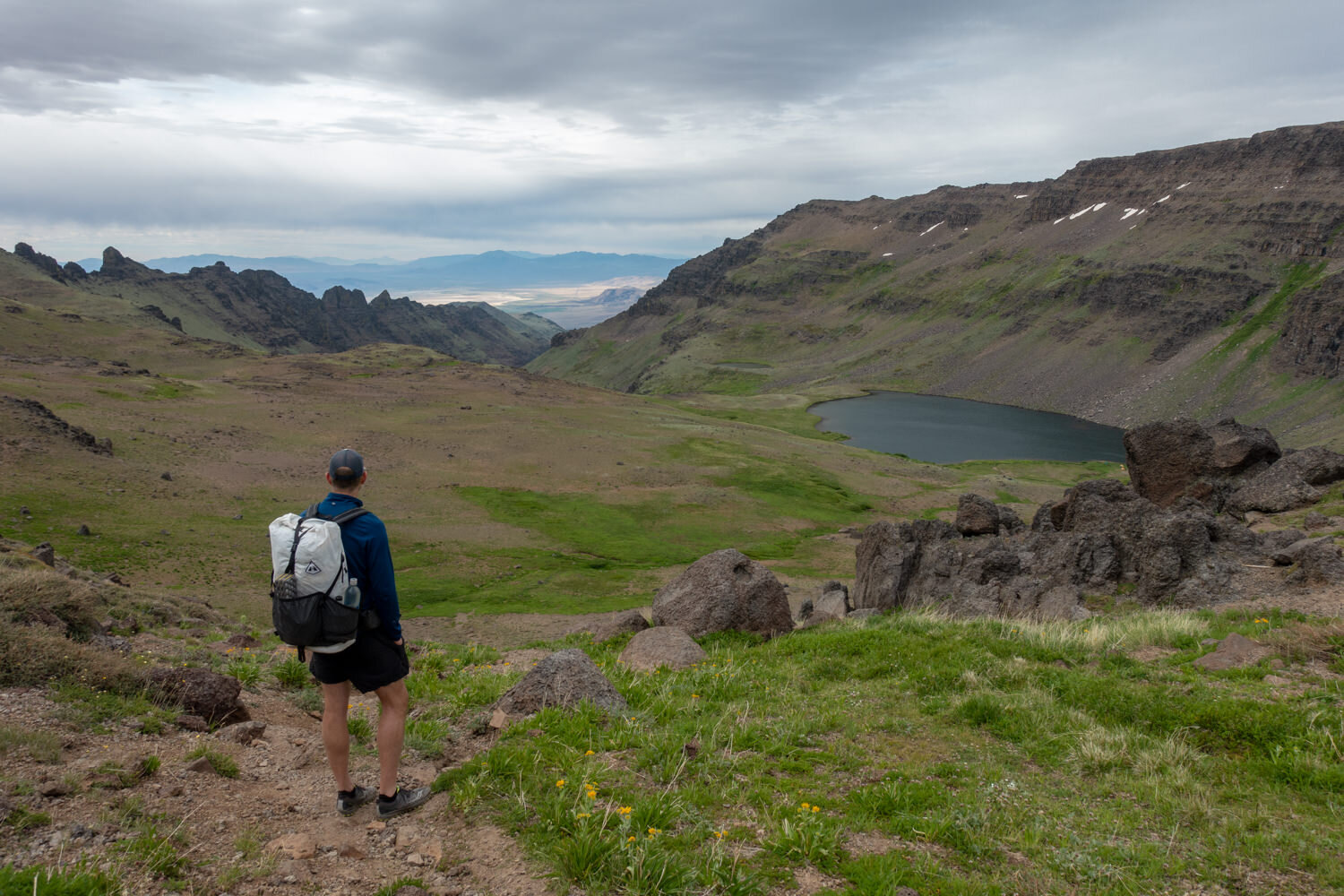 Wearing the Saucony Peregrines on a backpacking trip around Steens Mountain