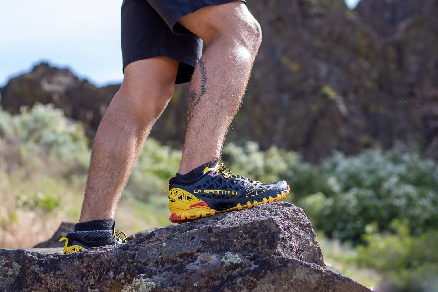The La Sportiva Bushido II is a burly shoe with awesome traction for tackling technical mountain trails