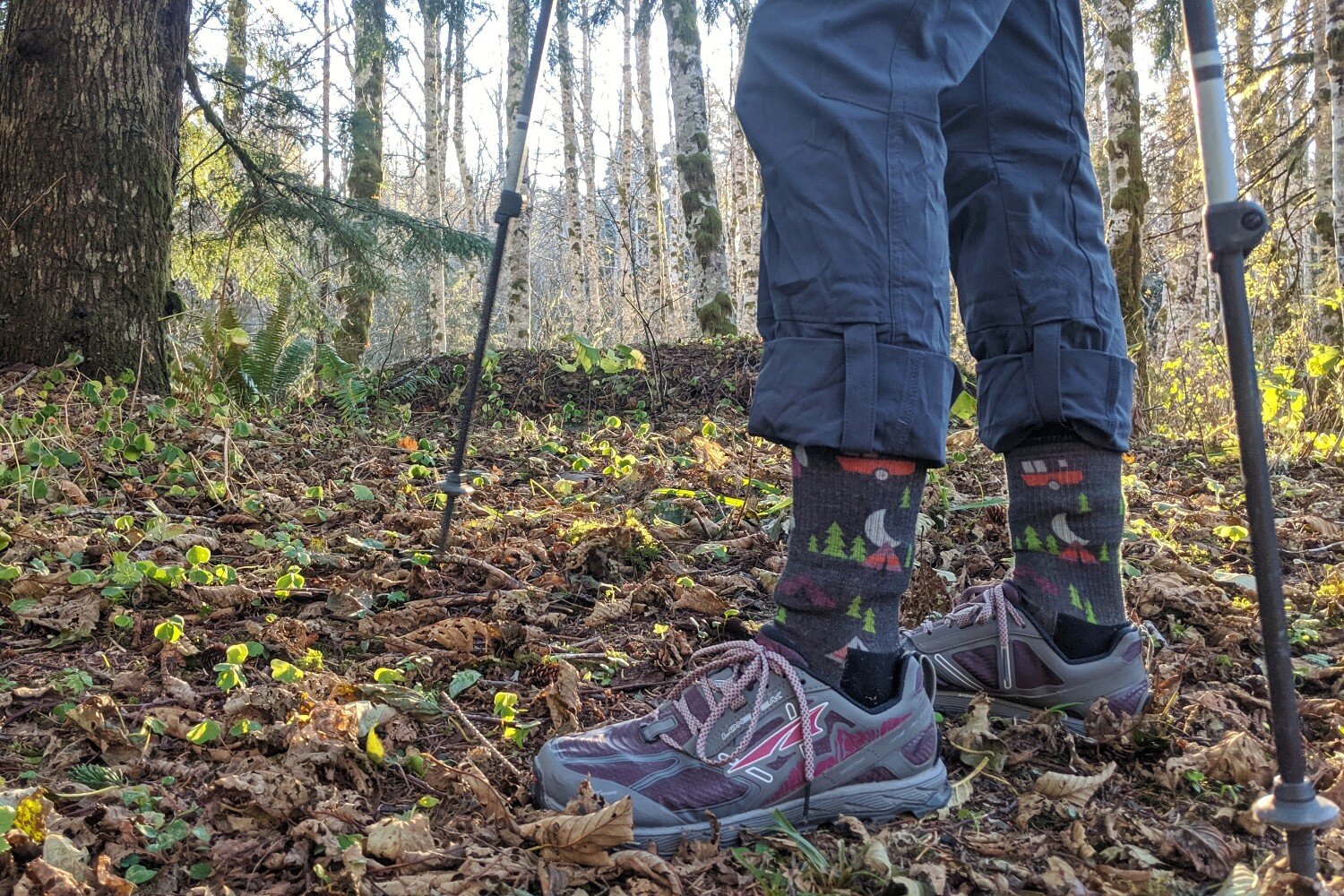 the slick roll up & snap system on the columbia saturday TRAIL pants.