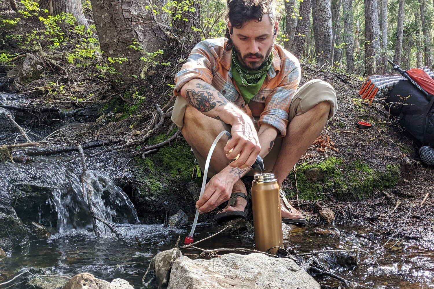 The MSR Trail Shot is one of our favorite lightweight water filters for backpacking.