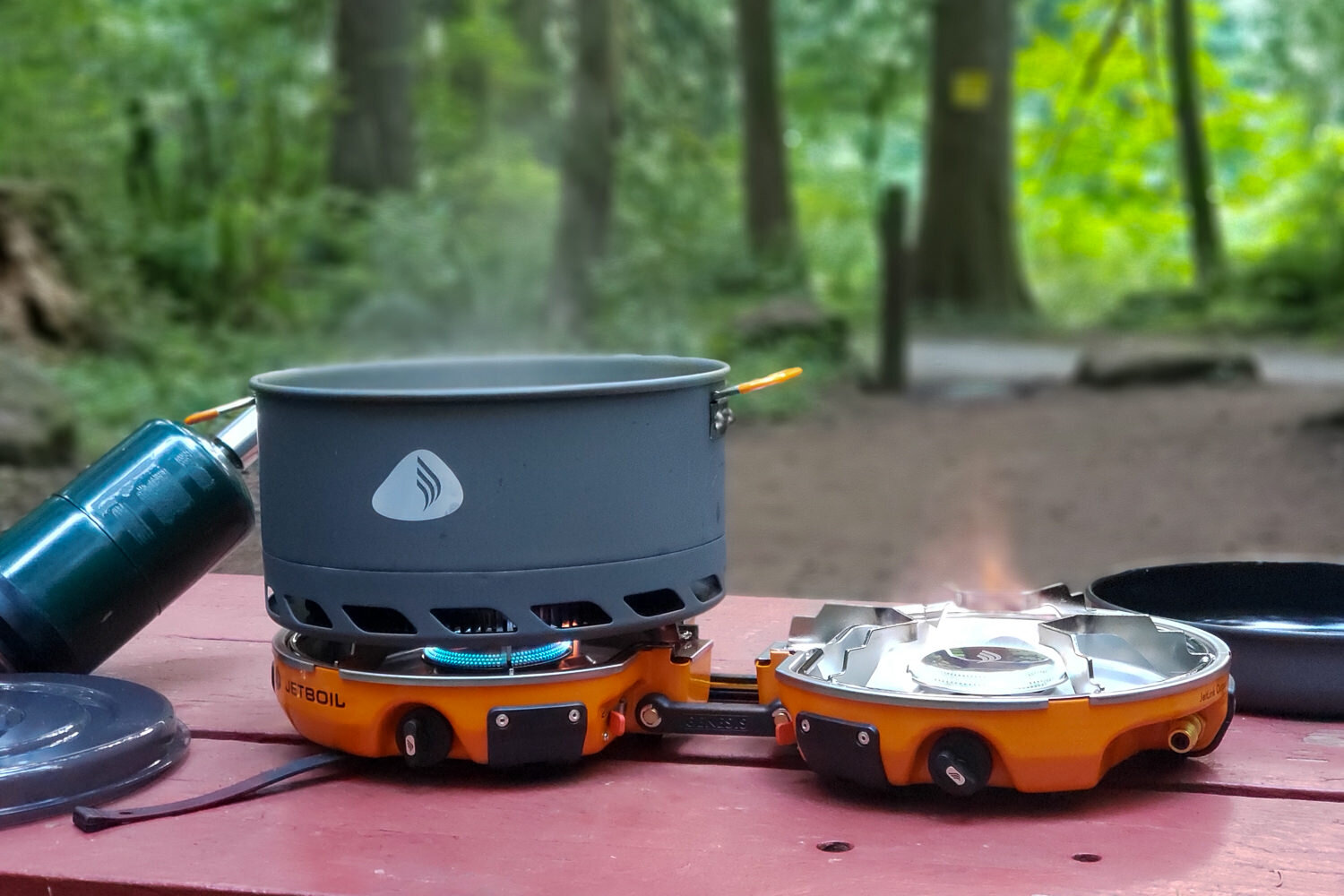 The Jetboil Genesis Basecamp System is an amazingly compact, fast, and efficient all-in-one cooking system