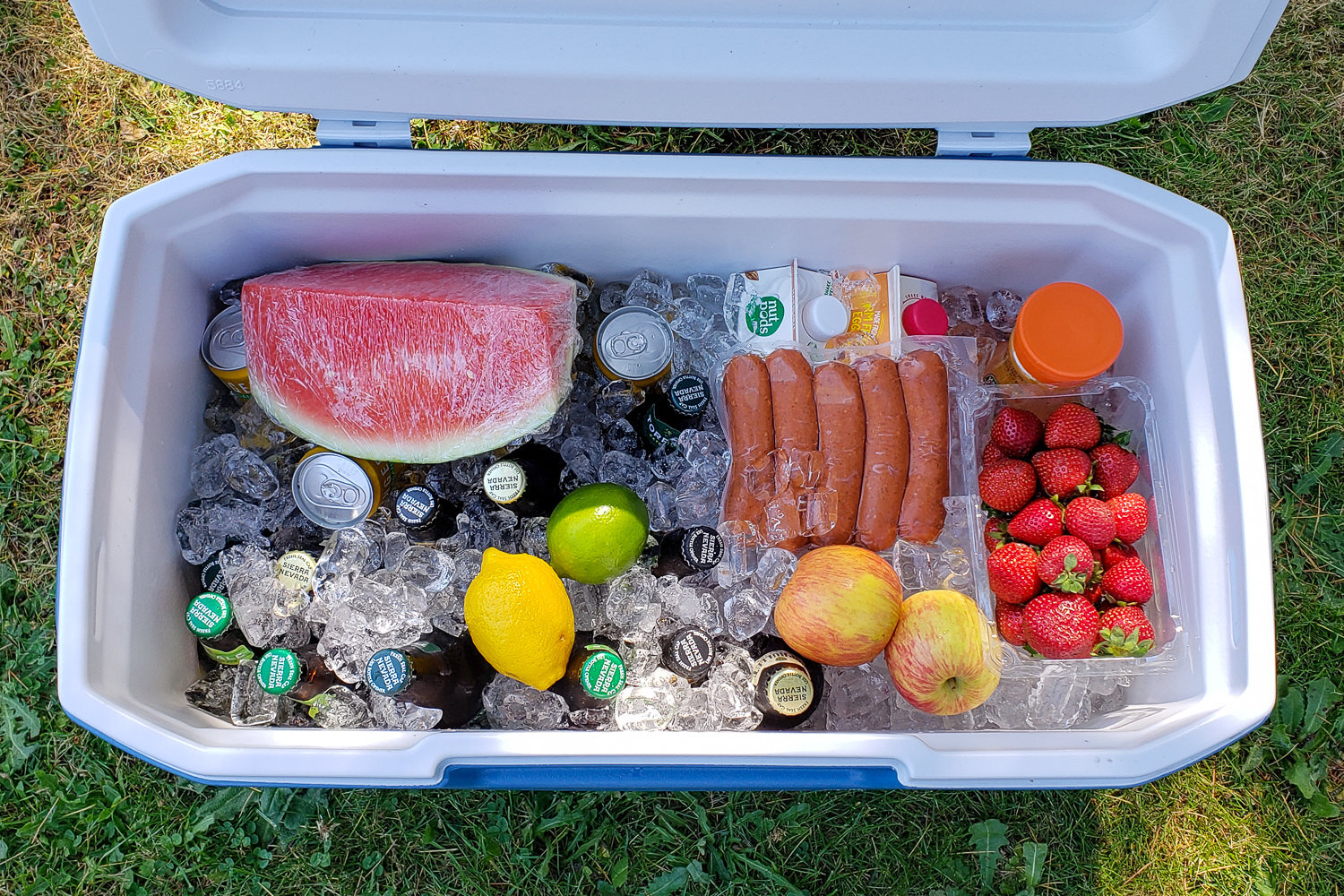 You’ll need a cooler and plenty of ice to keep fresh meat, eggs, vegetables & dairy products chilled